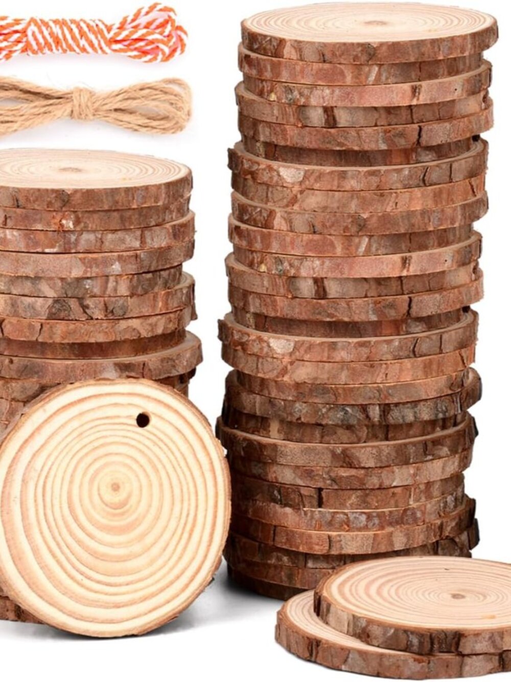 Wood Slices 50 Pcs 2.4-2.8 Inches Wood Discs